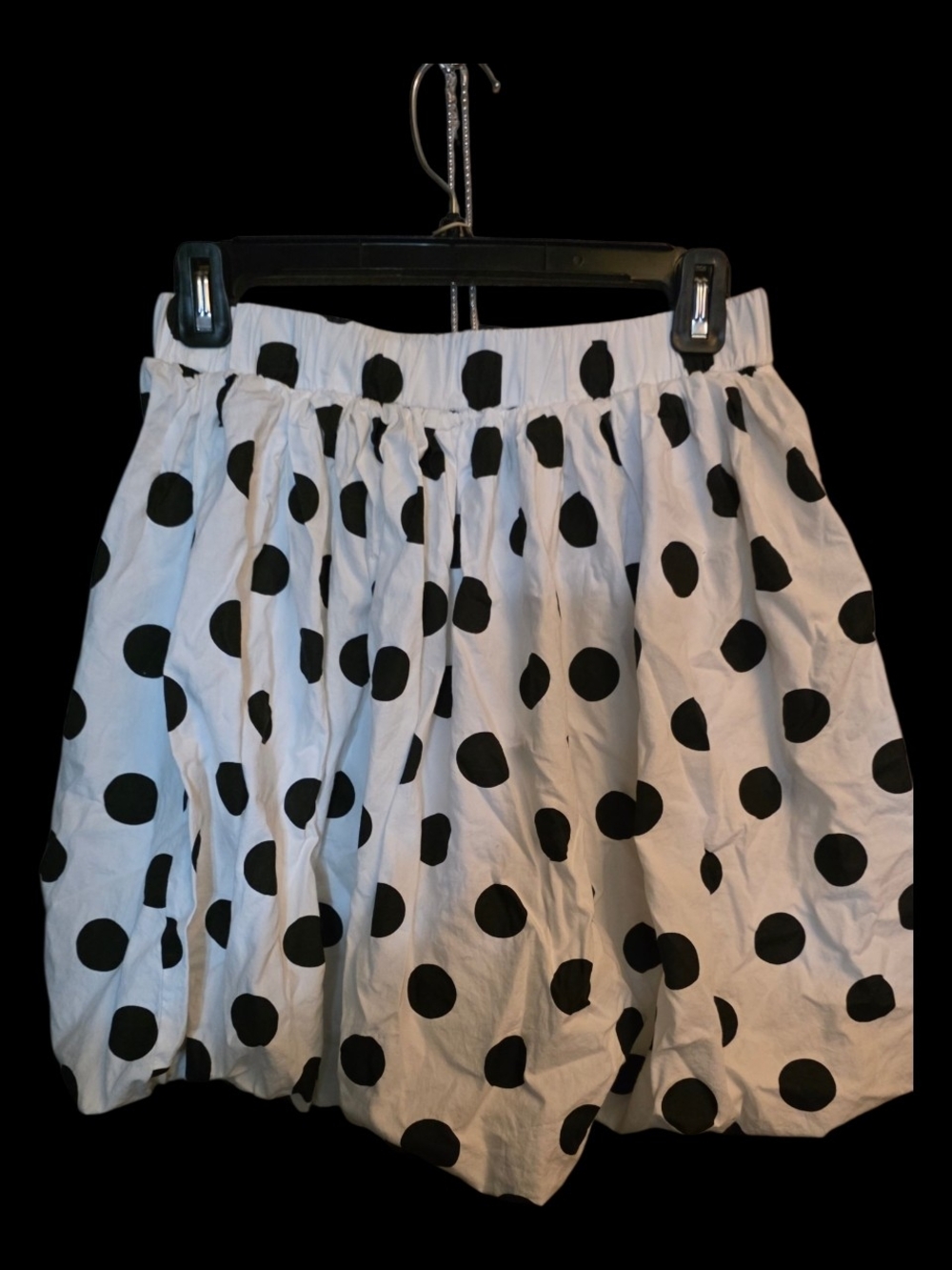 SHEIN White Bubble Skirt with Black Polka Dots